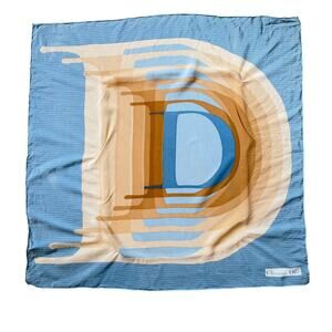 Christian Dior Vintage Silk Scarf Retro Logo Graphic Print